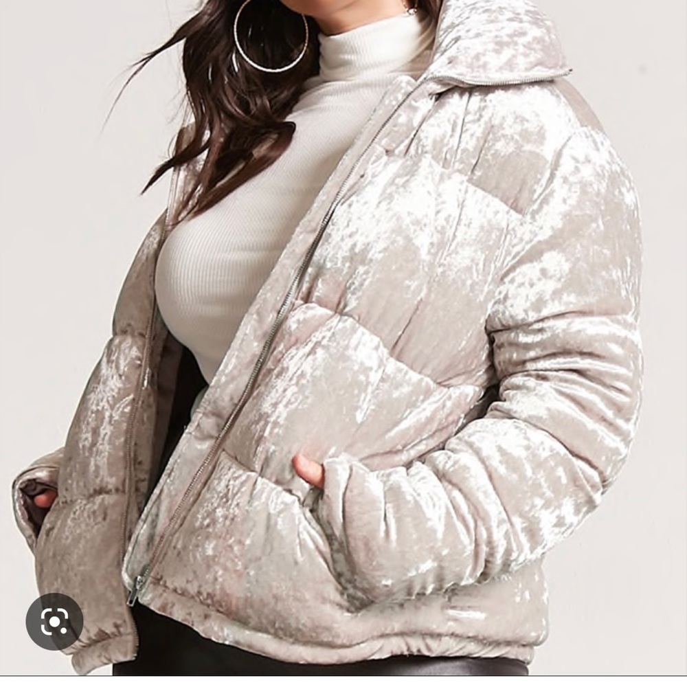 Velour Puffer Jacket